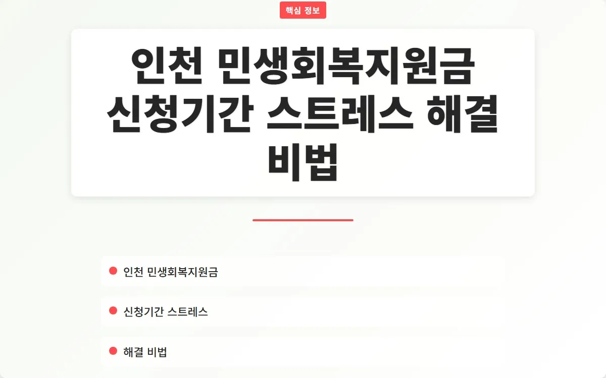 인천 민생회복지원금 신청기간 이미지 1