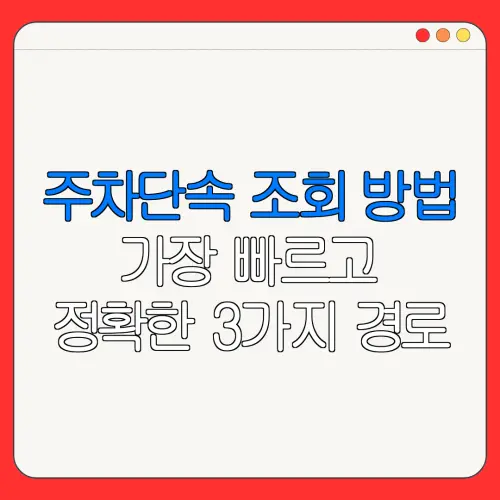 주차단속 조회 방법가장 빠르고정확한 3가지 경로