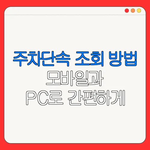 주차단속 조회 방법모바일과PC로 간편하게