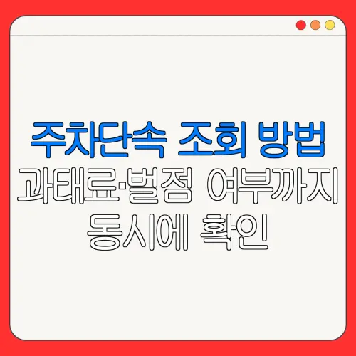 주차단속 조회 방법과태료·벌점 여부까지동시에 확인