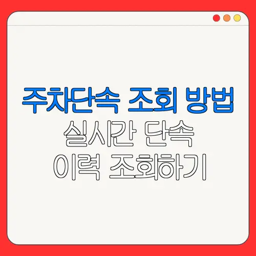 주차단속 조회 방법실시간 단속이력 조회하기