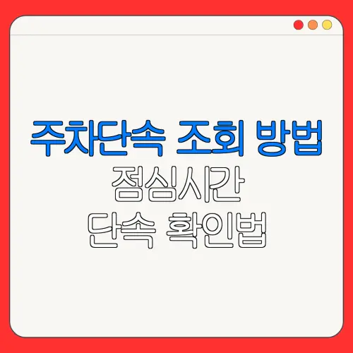 주차단속 조회 방법점심시간단속 확인법