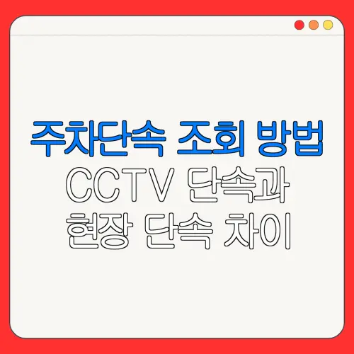 주차단속 조회 방법CCTV 단속과현장 단속 차이