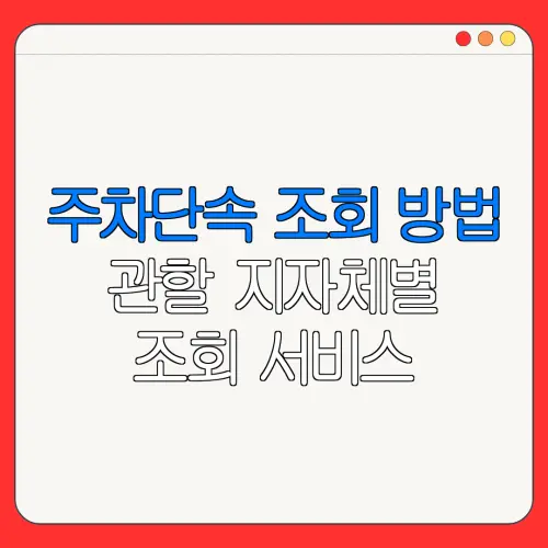 주차단속 조회 방법관할 지자체별조회 서비스