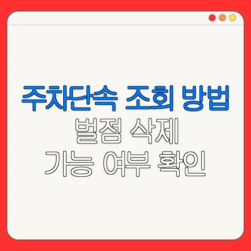 주차단속 조회 방법벌점 삭제가능 여부 확인
