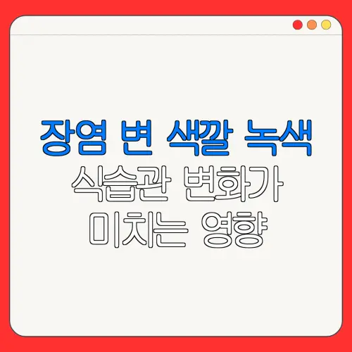 장염 변 색깔 녹색식습관 변화가미치는 영향