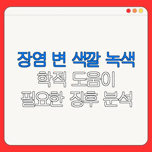 장염 변 색깔 녹색학적 도움이필요한 징후 분석