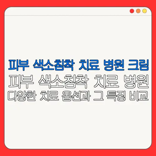 피부 색소침착 치료 병원 크림피부 색소침착 치료 병원다양한 치료 옵션과 그 특징 비교